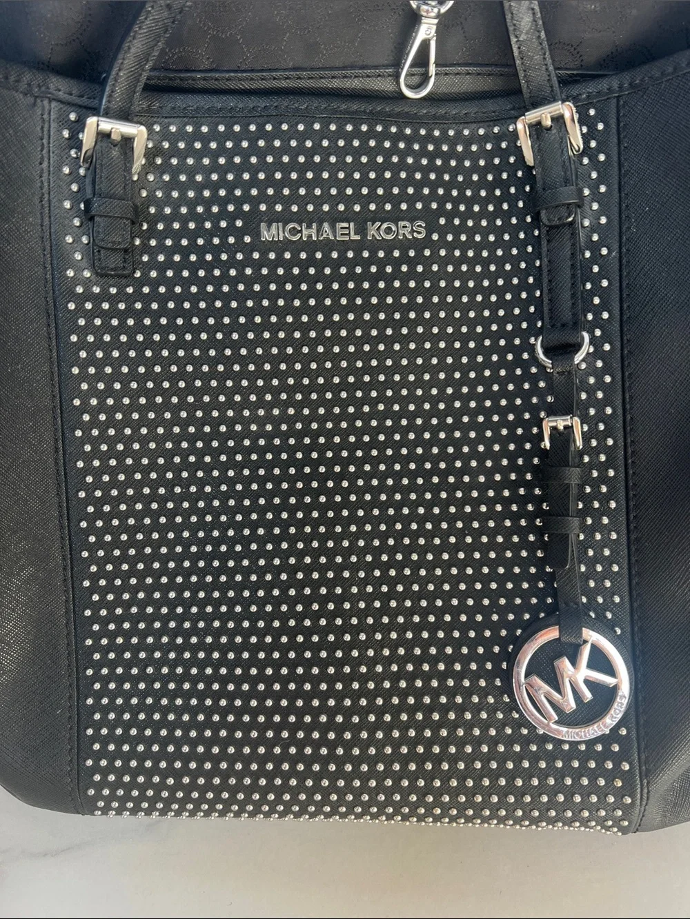 Michael Kors Jet Set Studded Travel Tote Black